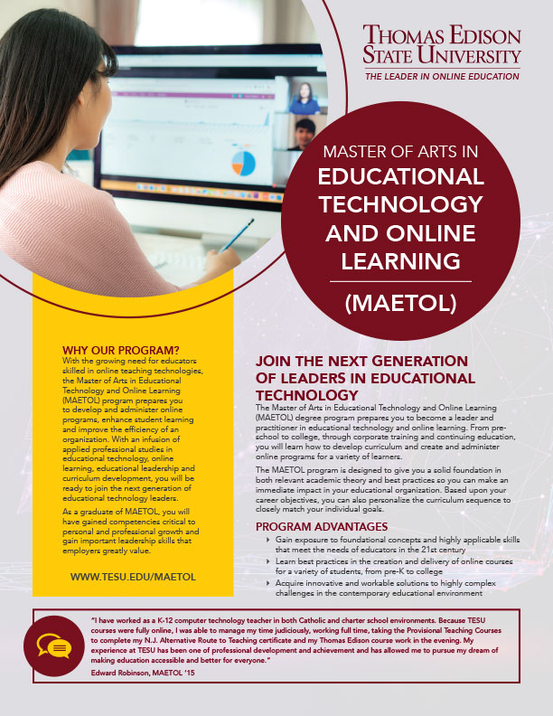 MA in Educational Technology and Online Learning