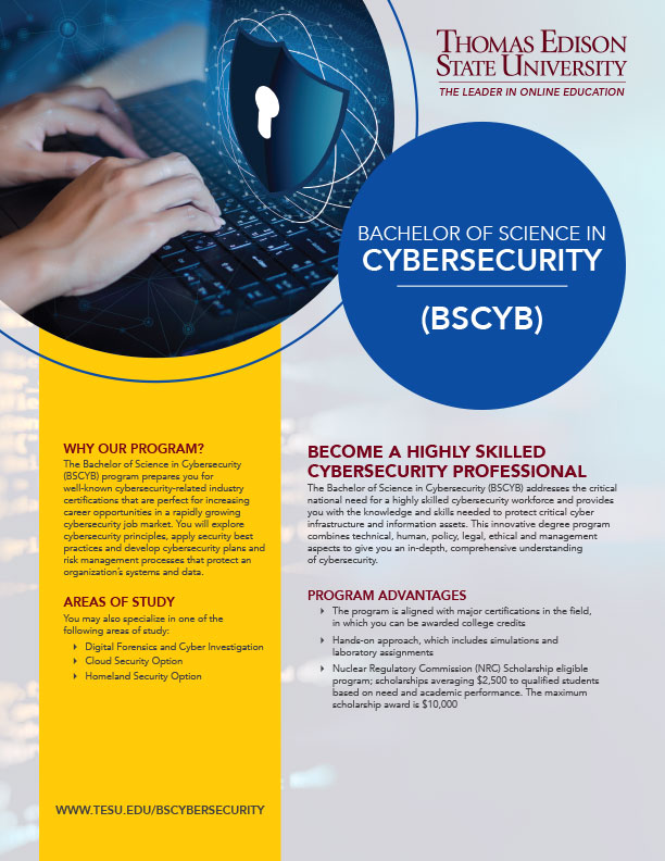 Bachelor's Degree in Cybersecurity at Thomas Edison State University |  Academic Programs