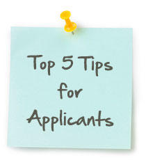 Top 5 Tips for Applicants